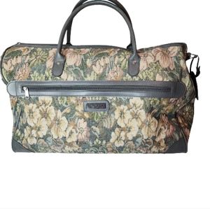 Large floral tapestry travel bag carry on suitcase toiletry bag